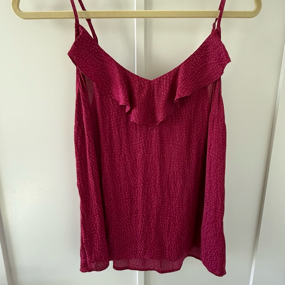 Paige Trixie ruffle cami in magenta NWT